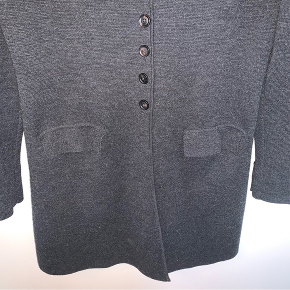 Eileen Fisher Grey Cardigan Sweater Classic Design L - Picture 4 of 9